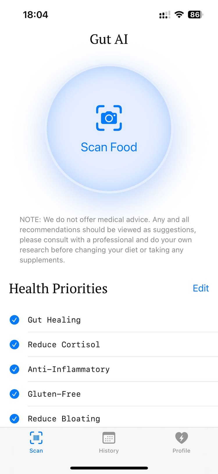 Gut AI Food Scanner